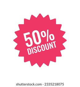 special offer 50 percent, sale label icon, 50 percent off discount