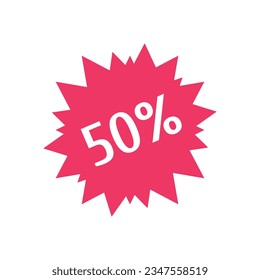 special offer 50 percent, sale label icon, 50 percent off discount
