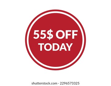 special offer 55$ off today red banner design vector illustration