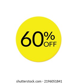 Special offer 60% off label or price tag on white background, vector illustration