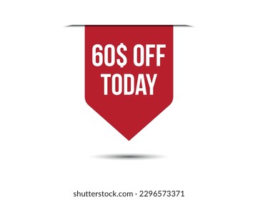 special offer 60$ off today red banner design vector illustration