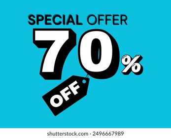 Special offer 70% off the blue background illustrator design vector
