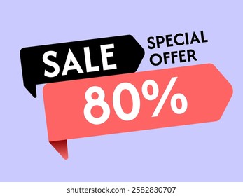 Special offer 80% sale with beautiful background
ribbon discount, promotion, sale, black friday