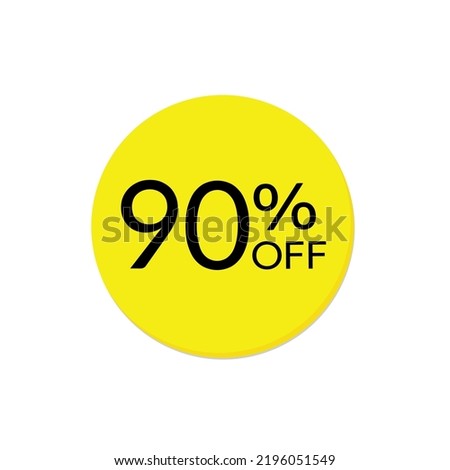 Special offer 90% off label or price tag on white background, vector illustration