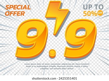 Special offer 9.9 Discount promotion. 