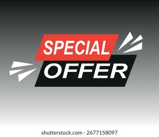 Oferta especial: Anuncio de Vector Abstractas, Etiqueta de promoción de venta moderna, Diseño gráfico dinámico
