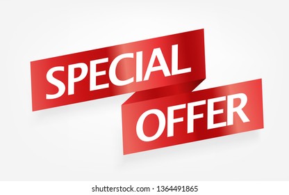 Special offer advertising banner. Vector clipart