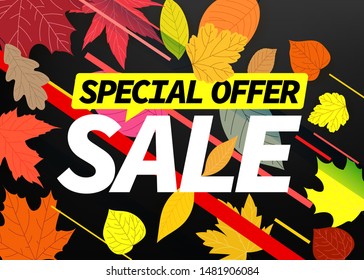 Special offer autumn sale vector banner