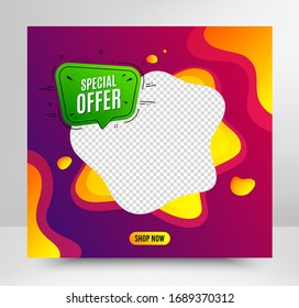 Special offer badge. Sale banner template. Discount banner shape. Sale coupon bubble icon. Social media layout banner. Online shopping web template. Special offer promotion badge. Vector
