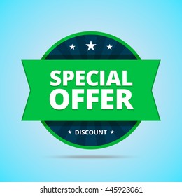 Special offer badge. Vector illustration in flat style.