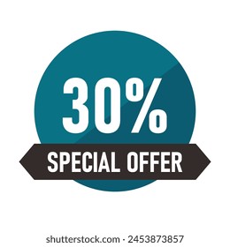 special offer badges discount 30% best deal promo sales marketing strategy blue design