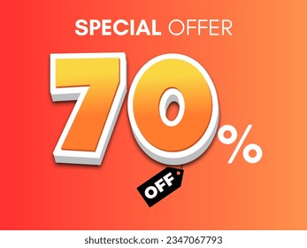 special offer banner 3d text , Vector format and editable text effect