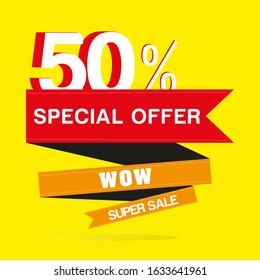 special offer banner 50 %, Vector format