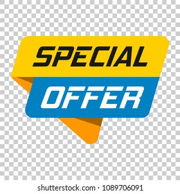 Special offer banner badge icon. Vector illustration on isolated transparent background. Business concept special offer pictogram.