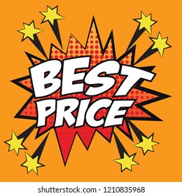 special offer banner with the 'best price' text in speech bubble. vector illustration