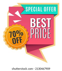 Special offer banner. Best price sale advertising