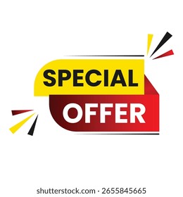 Diseño de Anuncio de oferta especial, etiqueta promocional audaz para las campañas de venta, marketing y publicidad