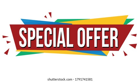 Special offer banner design on white background, vector illustration