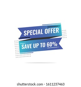 Special offer banner design template.  Banner sale tag. Market special offer discount label