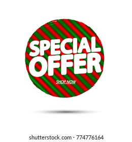 Special offer, banner design template, vector illustration