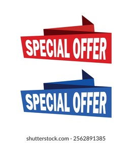 Special offer banner in different colors. Special offer price sign. Advertising discounts symbol