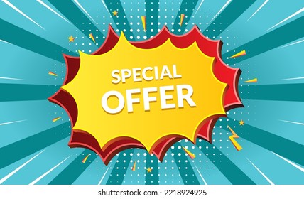 
Sonderangebot-Banner. Rabatt auf Bannerform