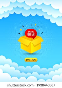 Special offer banner. Discount sticker shape. Vector