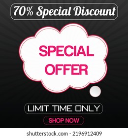 Banner de oferta especial, banner de descuento especial, formato vector