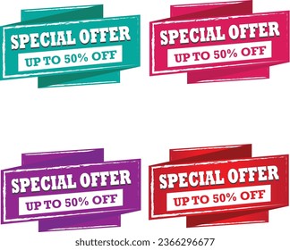 Special Offer Banner Illustrator Vector Abstract Commercial Design Logo, Discount Promotion, Marketing Sale Banner, Creative Business Advertising, Modern Discount Concept, Eye-catching Promotion.