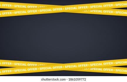 Special offer banner. Police tape design. Vector on isolated background. EPS 10