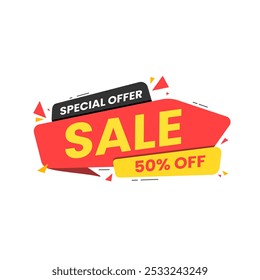 Special offer banner. Sale badge. Sale discount promotional banner. Discount sale banner for retail advertisement, e-commerce, social media, online store