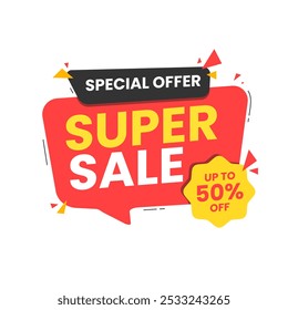 Special offer banner. Sale badge. Sale discount promotional banner. Discount sale banner for retail advertisement, e-commerce, social media, online store