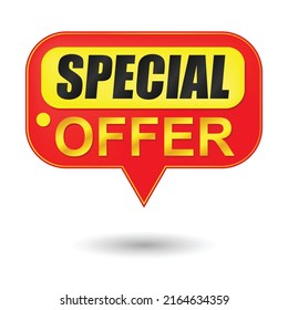 Special Offer banner, tag , Vector format with yellow, golden and black color.