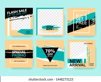 Special offer banner template collection for social media post. Digital layout, poster, flyer, mockup for promotion your items. Vector illustration colorful background