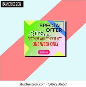 Special Offer   banner template design. This banner design perfect for business promotion for discount sales ad template for the summer season. vector illustration.