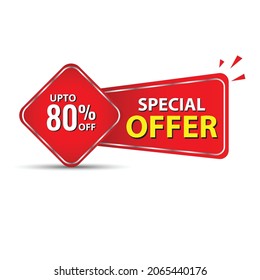 special offer, banner, template, design, Up to 80% off special offer. end of season special offer banner. Vector illustration, EPS