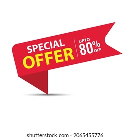 special offer, banner, template, design, Up to 80% Off special offer. end of season special offer banner. Vector illustration, EPS