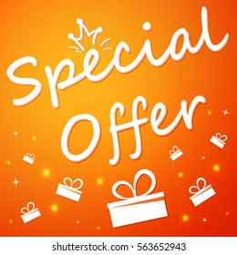Special offer banner template design. Vector illustration background.