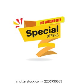 special offer banner. This weekend's only special offer Badge.Big Sale Special Discount Offer in Vector Format on White Background