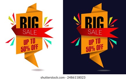 Special Offer Banner, Vector Format, Big Sale, Sale, Up to 50%, Vector, 3D, Illustration