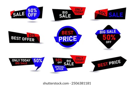 Special Offer Banner, Vector Format, Abstract, Sign, Symbols, Blue, Red, Black