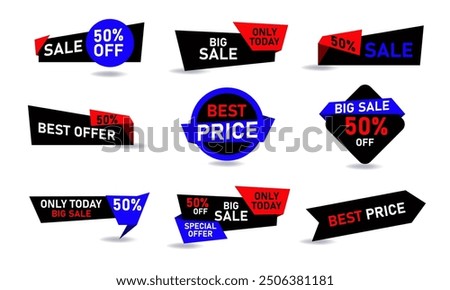 Special Offer Banner, Vector Format, Abstract, Sign, Symbols, Blue, Red, Black