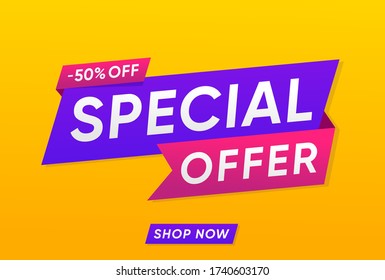 Special Offer Banner Vector Template  Design 