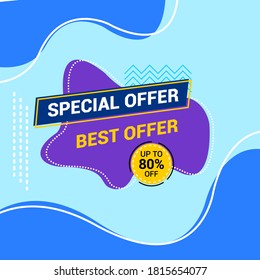special offer banner for web and social media. Editable sale Social Media Post Template for Digital Marketing. Square flyer and poster design, square sale banner layout template, vector