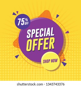 Special offer banner with yellow background