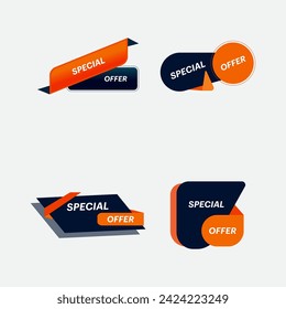 Banner de oferta especial,4 plantilla de vector de diseño de etiquetas de estilo