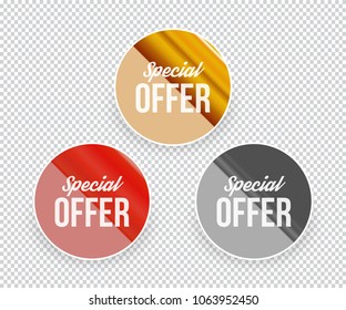 Special Offer Banners (red, Gold, Black). Vector Illustration.