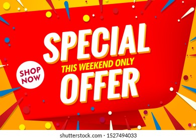 special offer banner.sale template on red background