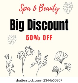 Special offer beauty and spa center makeup social media post banner ad template design