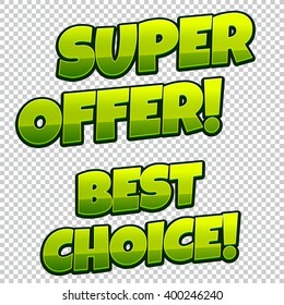 Special Offer and Best Choice banners collection. Green color version. You can be used for banners, flyers, outdoor printing, web.